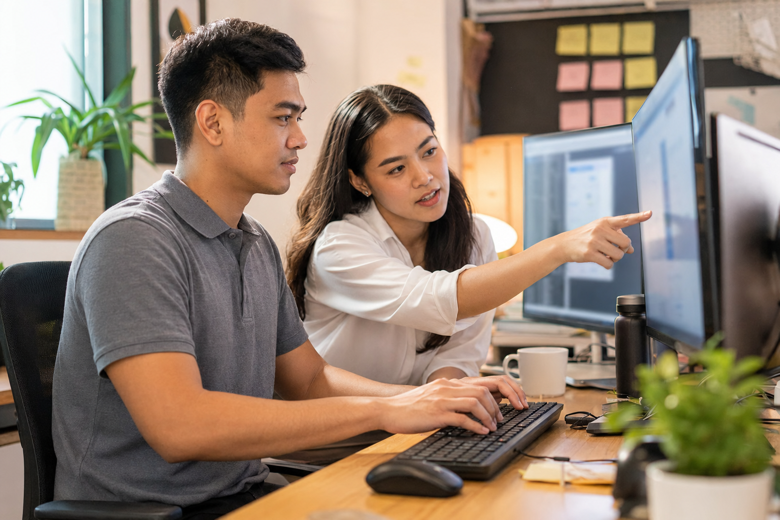 IT team in a Manila office working on a government bid